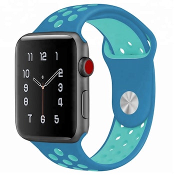 Silikonband för Apple Watch Blå/Ljusblå 42/44mm 45mm