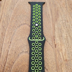 Silikonband för Apple Watch Svart/Grön 42/44mm