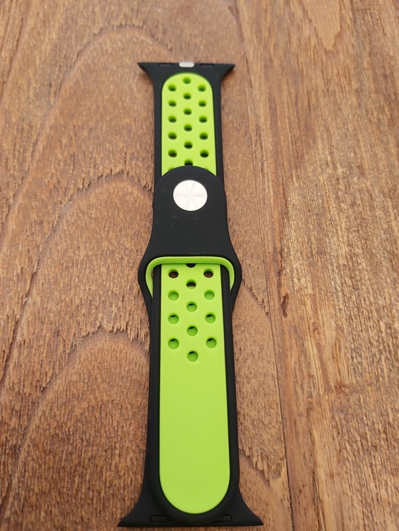 Silikonband för Apple Watch Svart/Grön 42/44mm