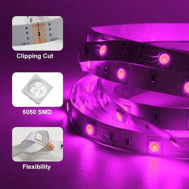 True RGB LED-list / Bluetooth / 16 milj färger - 10m Ljusslinga