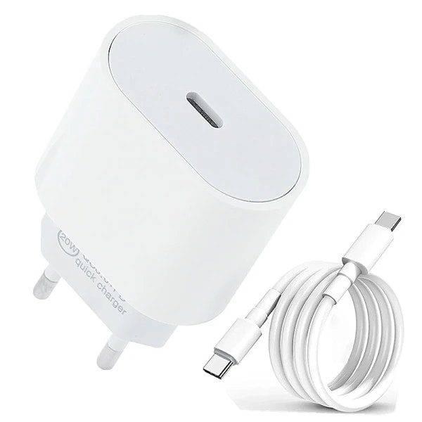1M USB-adapter 20W USB-C lightning-kabel Laddare Apple iPhone 13 - SNABBA  LEVERANSER. FRAKTFRITT - Laddsladdar - Fluffiga strumpor