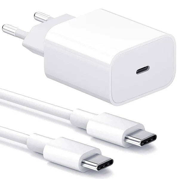 2M USB-adapter 20W USB-C lightning-kabel Laddare Apple iPhone 13 - Knivblad  till Automower - Robomow - Gardena - Bosch Indego - Ryobi Tri