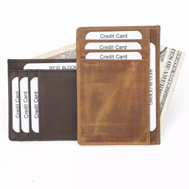 Korthållare Plånbok med Sedelfack - Äkta läder Crazy Horse - Knivblad till  Automower - Robomow - Gardena - Bosch Indego - Ryobi Tri