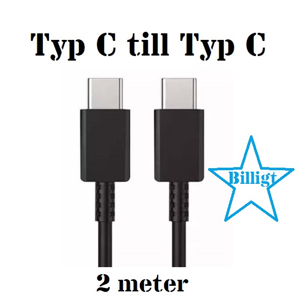 USB C till USB C Laddsladd, 2M EXTRA LÅNG