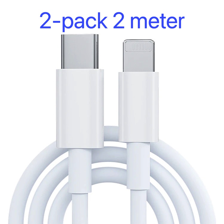 2-Pack 2m Lightning kabel laddning samt överföring