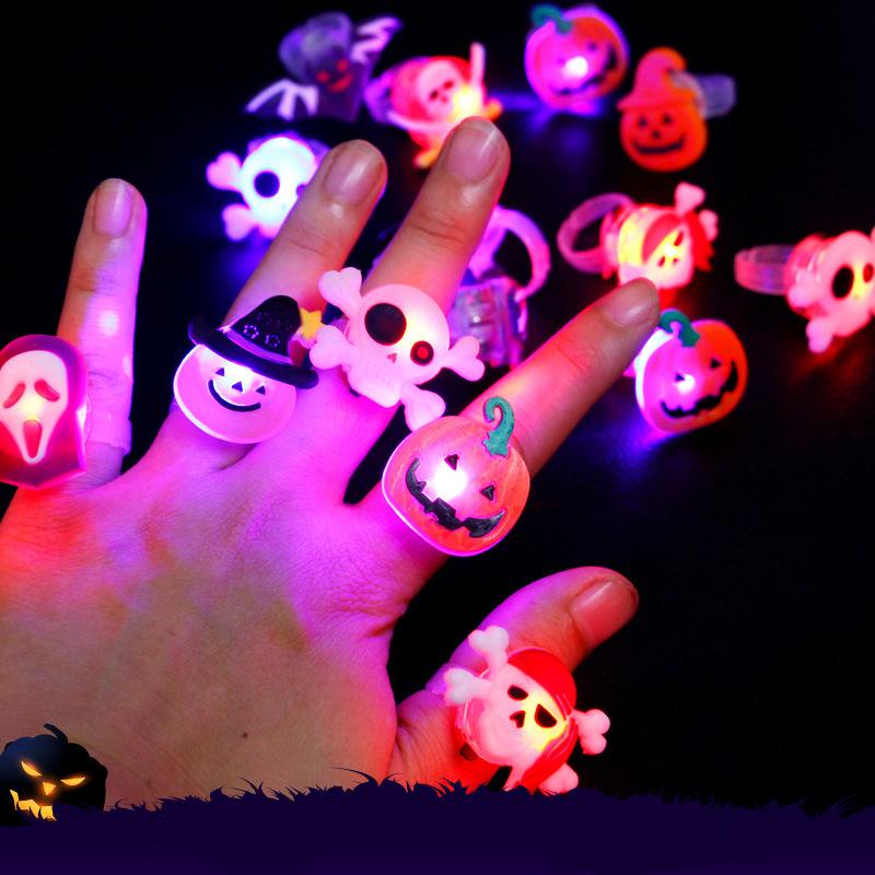 Halloween - lysande ringar - luminous ring - fler-pack - Mukticolor