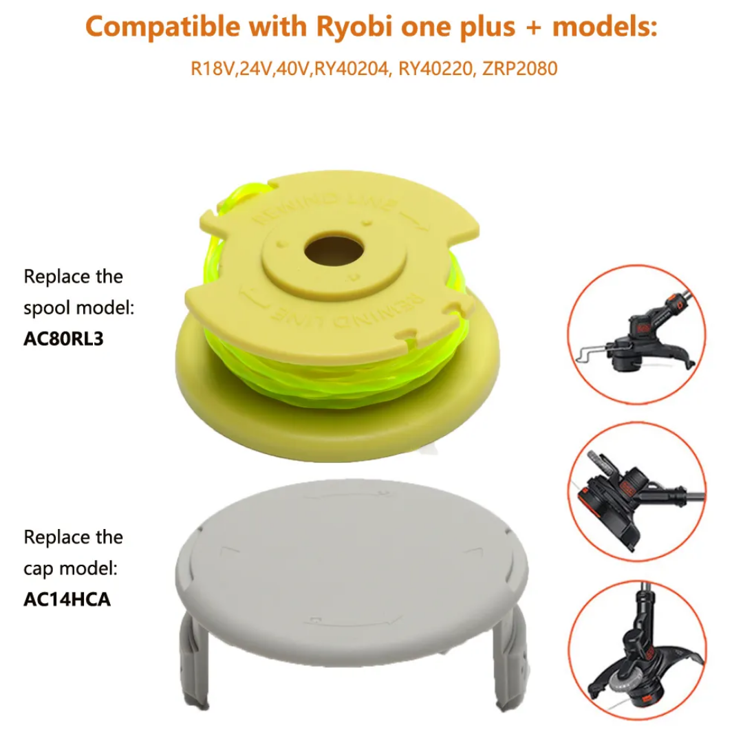 3st rullar på HELA 2.0mm trimmertråd Ryobi