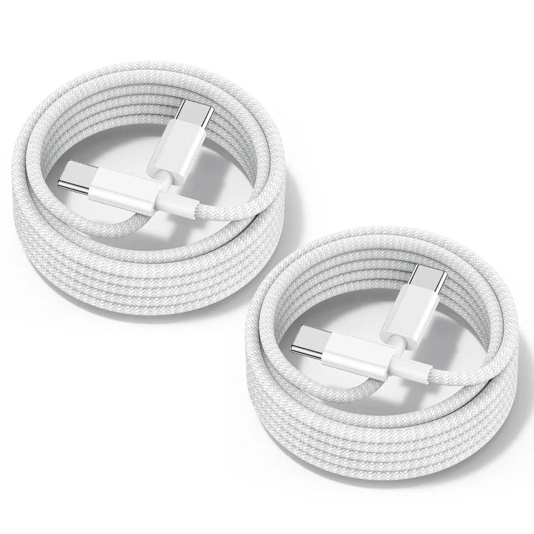 2meter Laddare för Samsung - Snabbladdare - USB-C Laddare - Kabel Vit