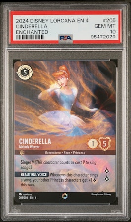 DISNEY LORCANA EN 4-URSULA'S RETURN CINDERELLA ENCHANTED PSA 10