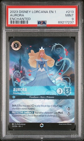 DISNEY LORCANA EN 1-THE FIRST CHAPTER AURORA ENCHANTED PSA 9