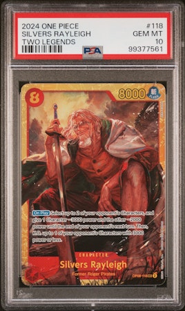 ONE PIECE OP08-TWO LEGENDS SILVERS RAYLEIGH PSA 10