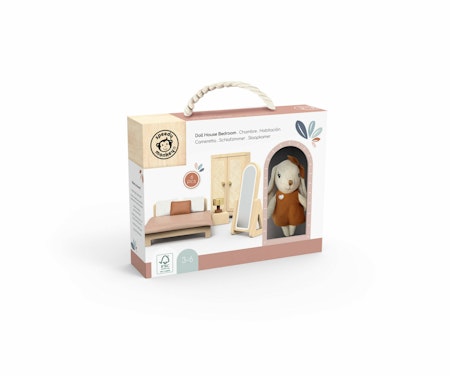 Dockhus sovrum - Doll House Bedroom + 1 Character