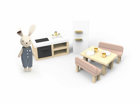 Dockhus kök - Doll House Kitchen + 1 Character