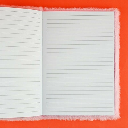 Rosa Anteckningsbok Fluffy Unicorn - Notebook Unicorn