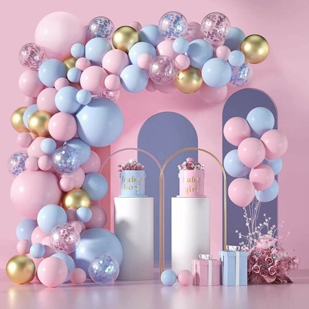 Ballongbåge - Ballongset Dream Rosa-Blått-Guld DBS-2 116 delar