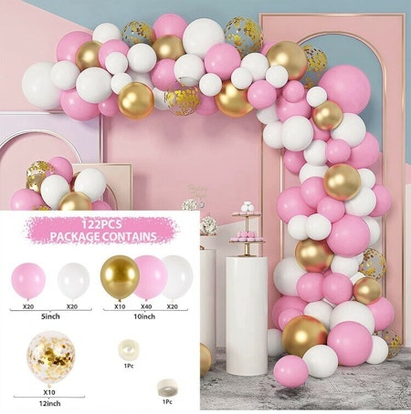 Ballongbåge - Ballongset Pink dreams and Gold DBS-41 122 delar