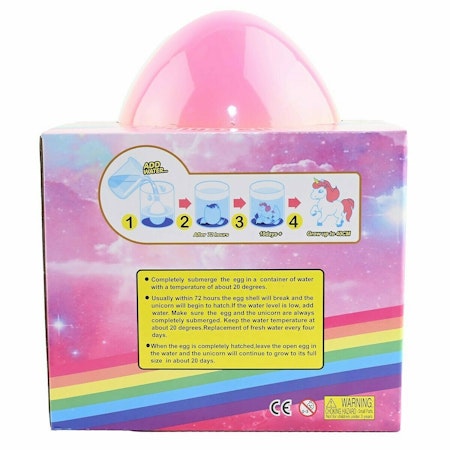 Extra Stort Growing Egg Unicorn 18 cm