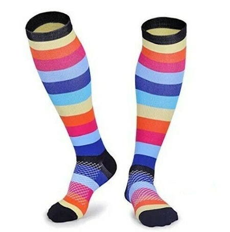 Kompressionsstrumpor Stripes Rainbow Nr 29