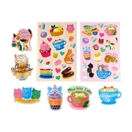 Stickiville Stickers: Cat Cafe ? Scented