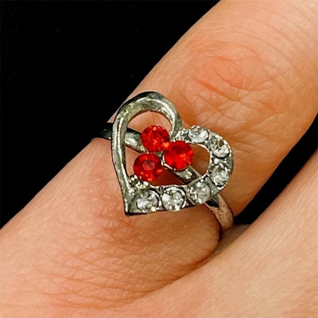 Silverring för barn, Hjärtan - ring heart silver