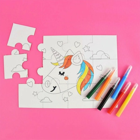 Pussel målarset unicorn - Puzzle coloring set unicorn