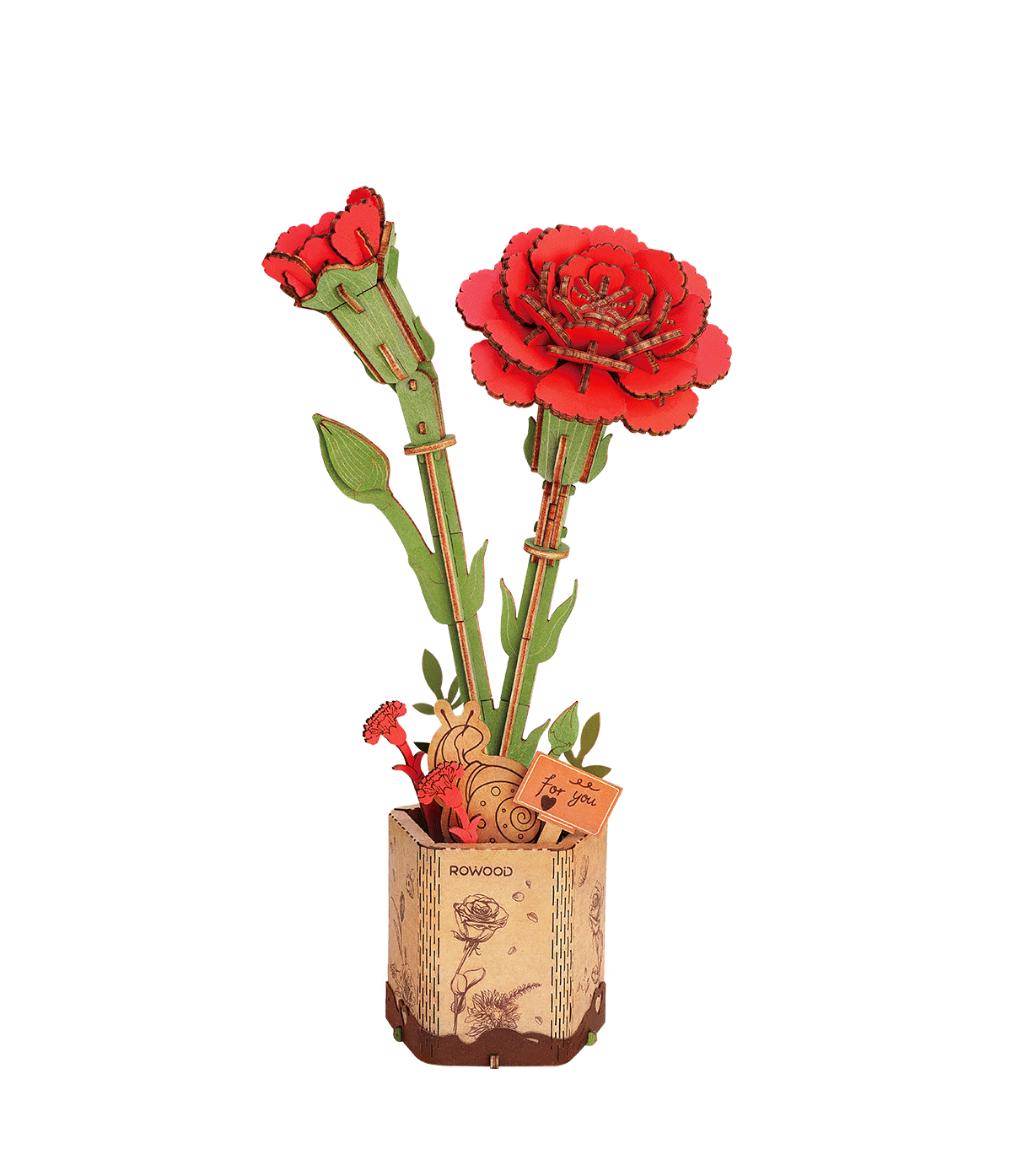 Red Carnation Robotime-Rowood TW052