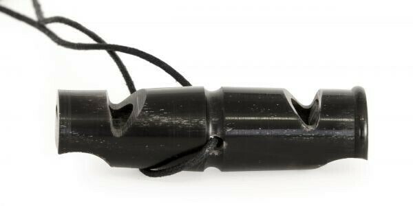 Visselpipa Horn dubbelton Svart 7cm