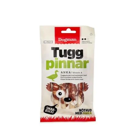 Tuggpinnar med anka 6p Vit S 12cm