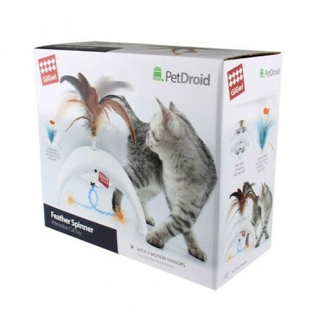GiGwi Leksak Feather Spinn PetDroid Vit 18cm