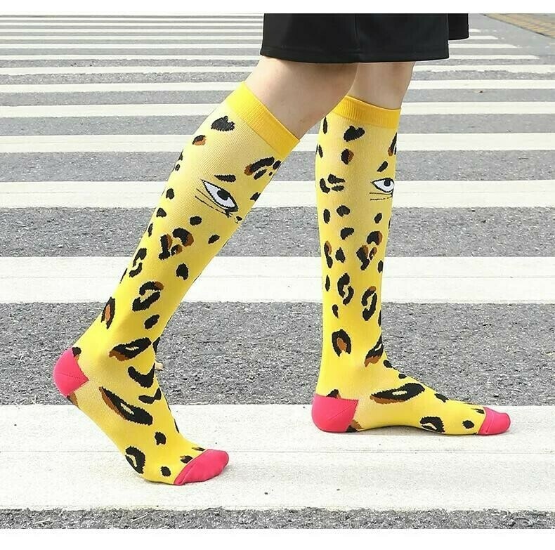 Kompressionsstrumpa Leopard Gul Nr 107