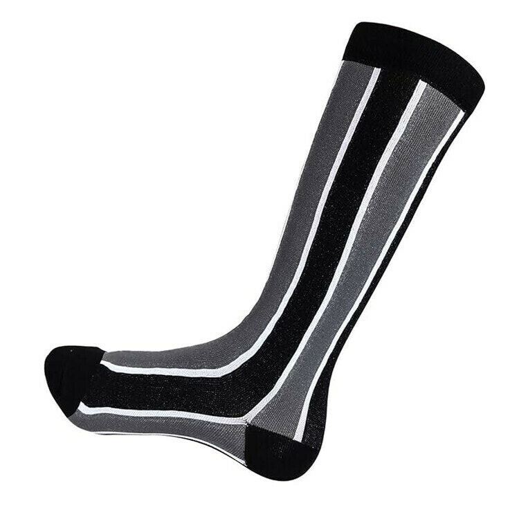 Stödstrumpa Black and grey stripes Nr 99