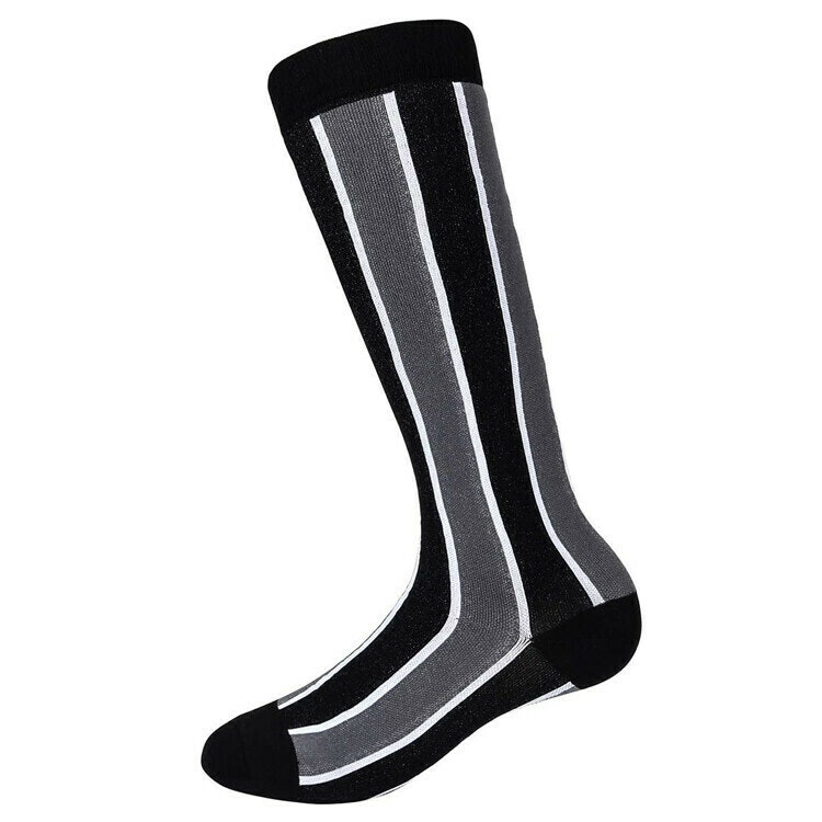 Stödstrumpa Black and grey stripes Nr 99