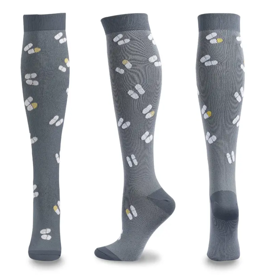 Stödstrumpa Grey with dots Nr 97