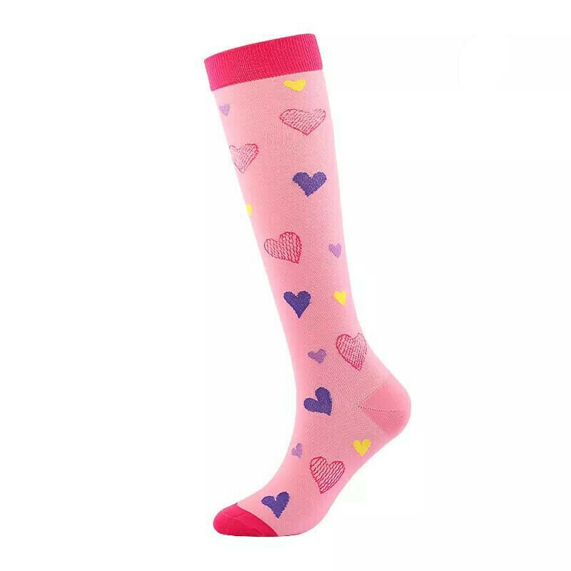 Stödstrumpa Pink With Hearts Nr 84