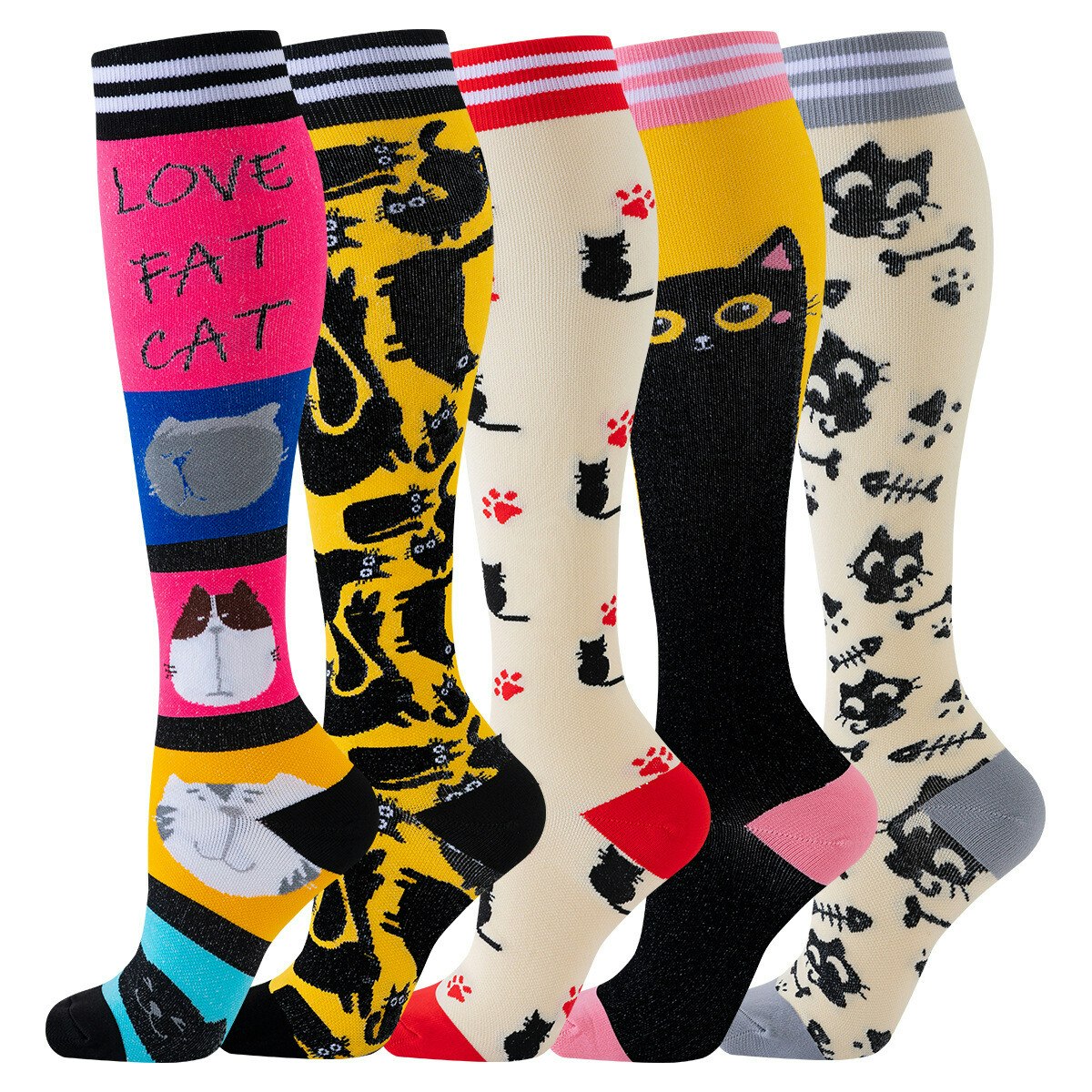 Kompressionsstrumpor Funny Cats 5-Pack