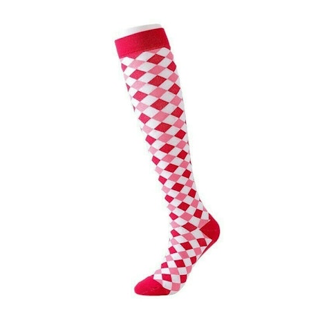 Stödstrumpa Red and Pink Squares Nr 93