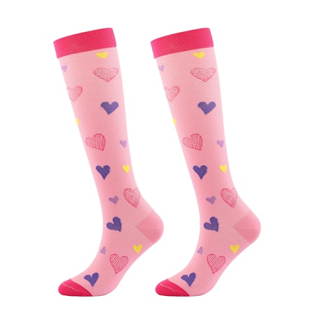 Stödstrumpa Pink with harts Nr 84