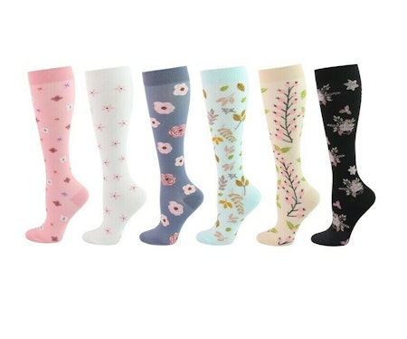 3-Pack Kompressionsstrumpor Natur och Blommor