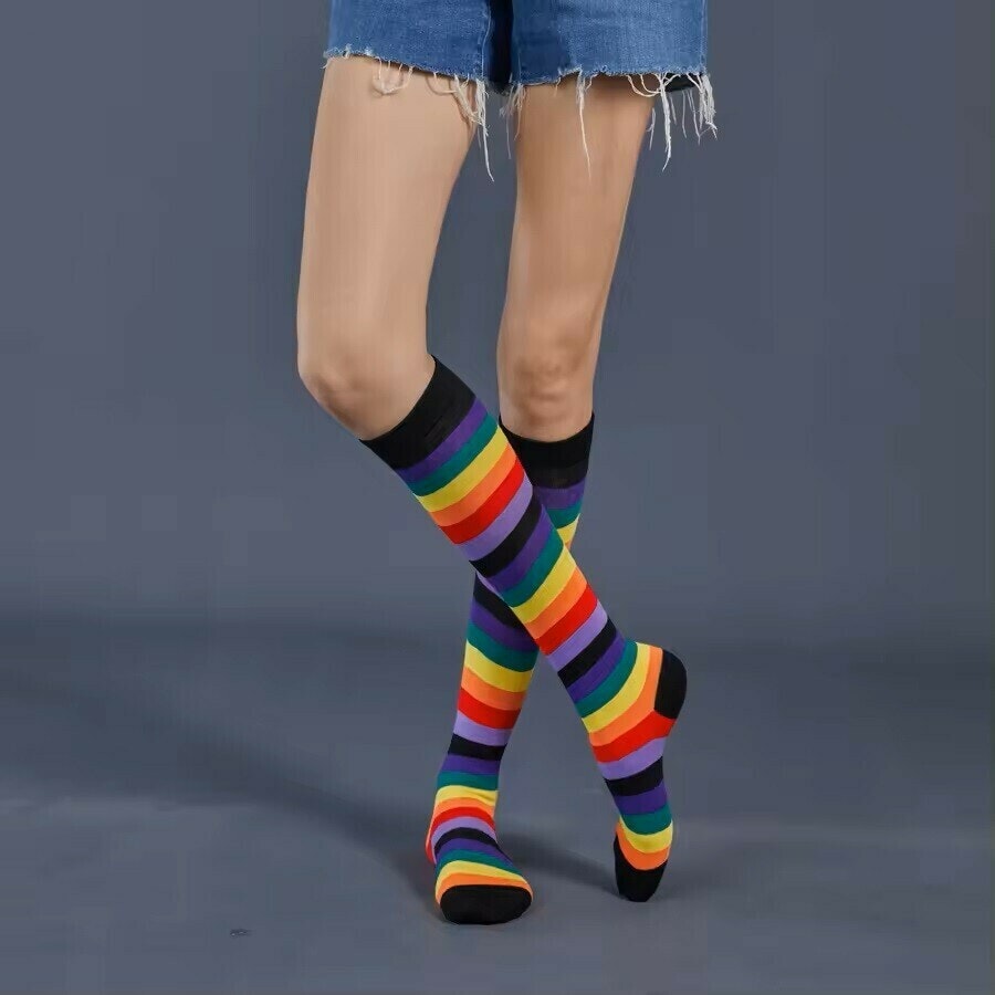 Lång Strumpa Rainbow Serie - Stripe