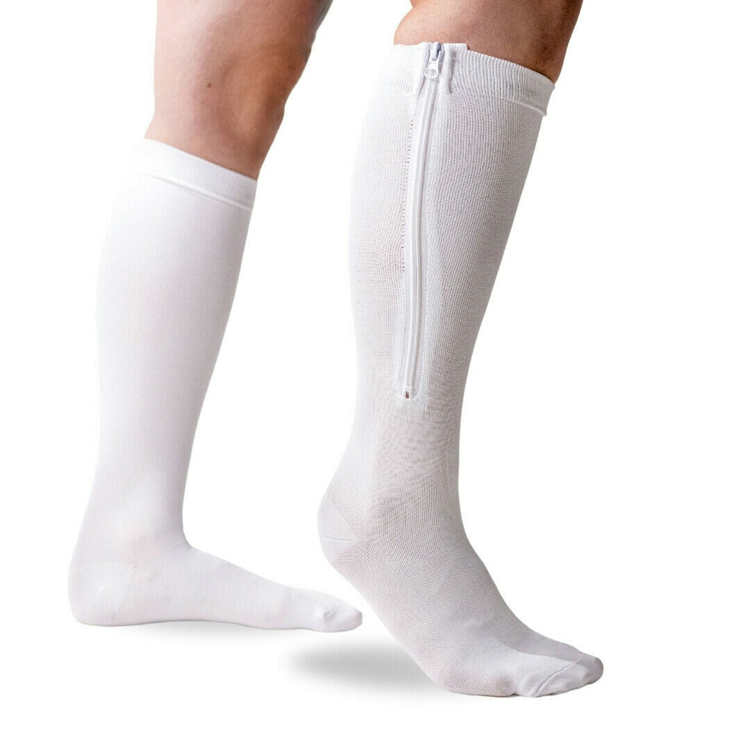 3-Pack Trofast Kompressionsstrumpa med dragkedja Frost white