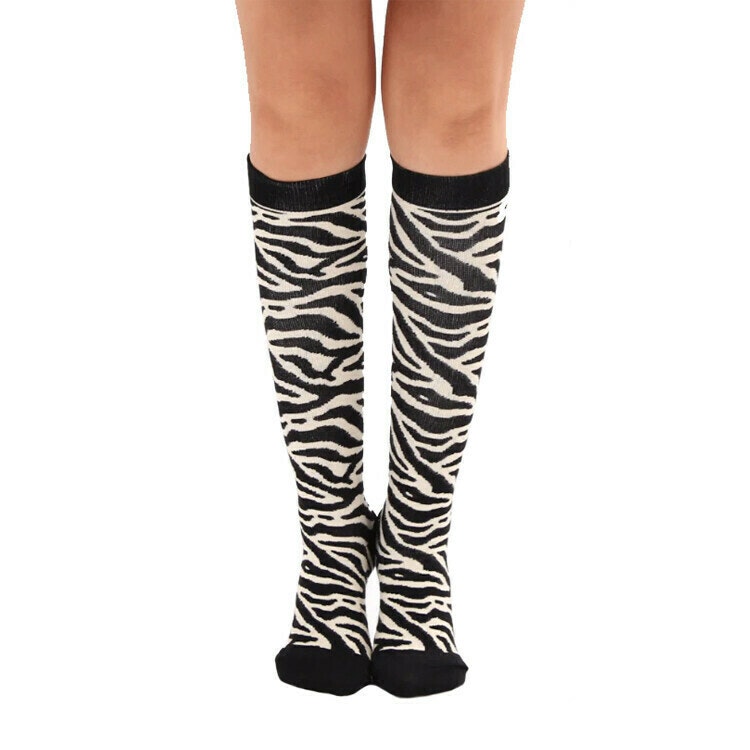 Stödstrumpor Zebra Vit Nr 129