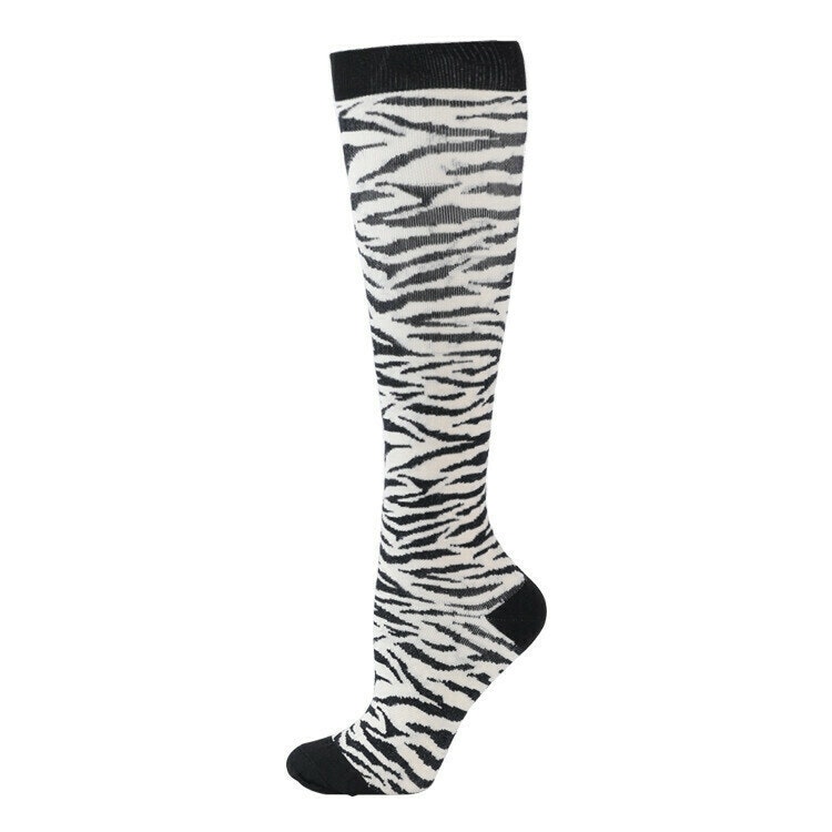Stödstrumpor Zebra Vit Nr 129