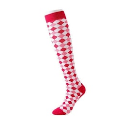 Stödstrumpa Red and Pink Squares Nr 93