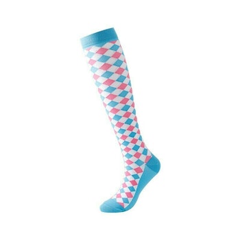 Stödstrumpa Pink and Blue Squares Nr 94
