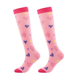 Stödstrumpa Pink with harts Nr 84