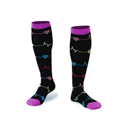 Stödstrumpor Black heartbeat Nr 36