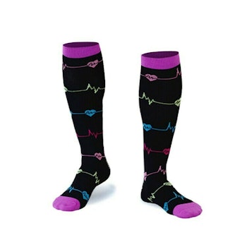 Stödstrumpor Black heartbeat Nr 36