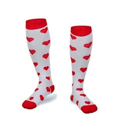 Kompressionsstrumpor White Whit Red harts Nr 3