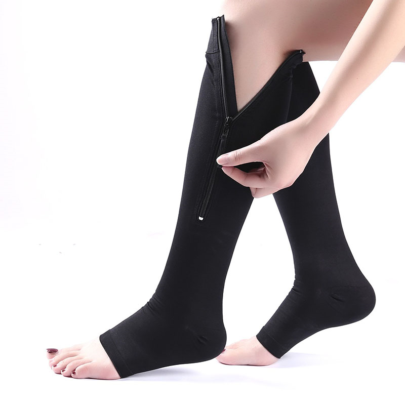 3-Pack Stödstrumpor utan tå med dragkedja