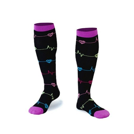 Kompressionsstrumpor Black heartbeat Nr 36